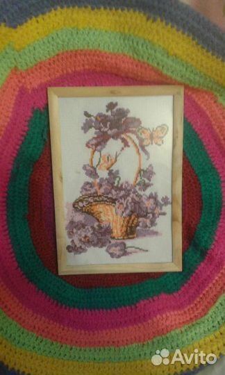 Картина(корзина с цветами)
