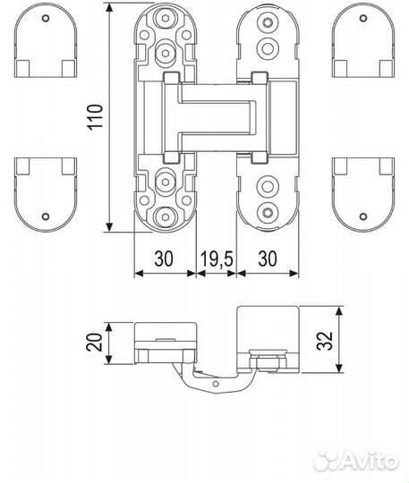 Скрытые дверные петли AGB 2.0