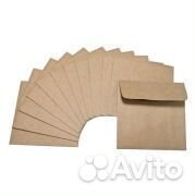 Конверт для CD дисков, 125х125 мм, крафт-бумага 80