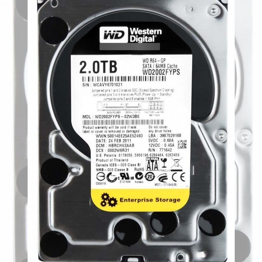[WD2002FYPS] Жесткий Диск Western Digital 2tb Sata2 Wd2002fyps
