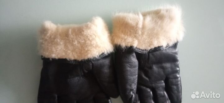 Перчатки кожаные летные с мехом