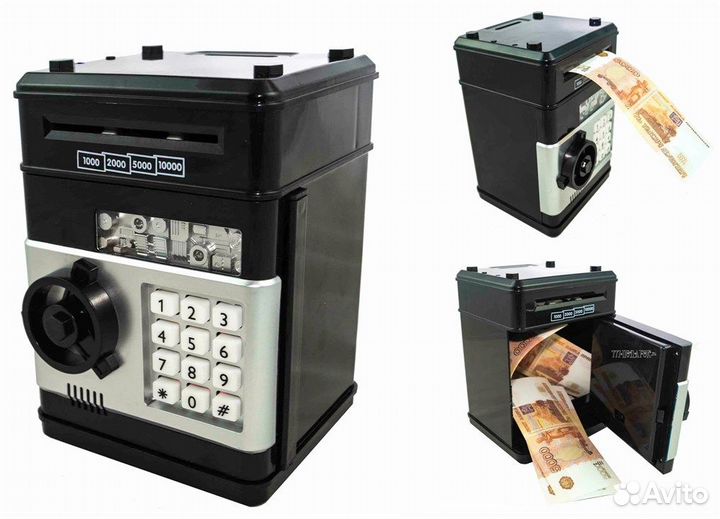 Копилка сейф черный