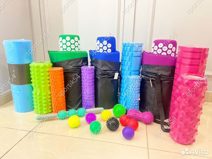 Ролл массаж, мячи массаж, коврики, блоки