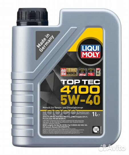 Масло моторное liqui moly Top Tec 4100 5W40