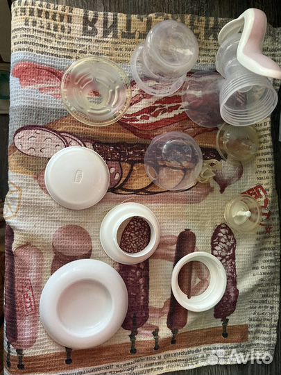 Молокоотсос ручной chicco с бутылочкой