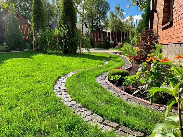 Газон в рулонах премиальный под ключ