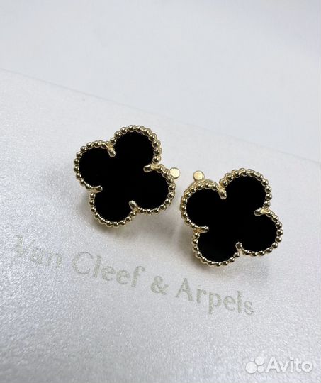 Серьги Van Cleef оникс