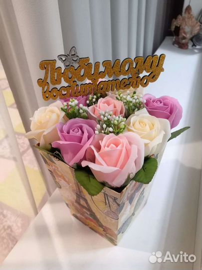 Букет из мыльных роз