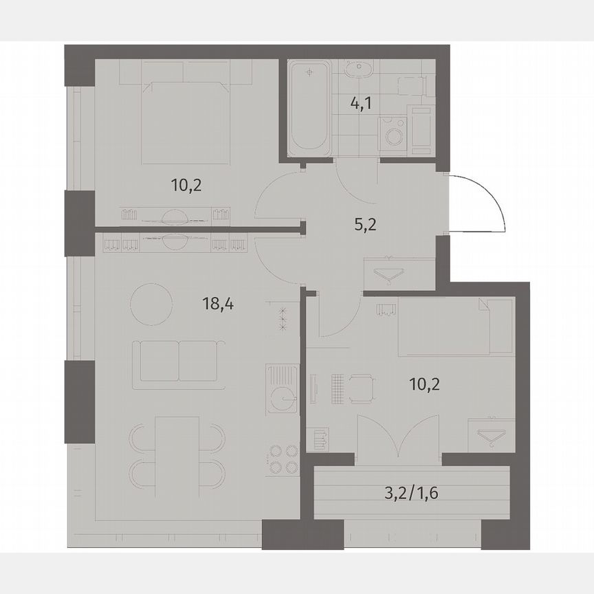 2-к. квартира, 49,7 м², 7/11 эт.
