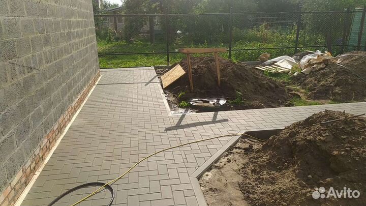 Укладка Тротуарной плитки, брусчатка, отмостка