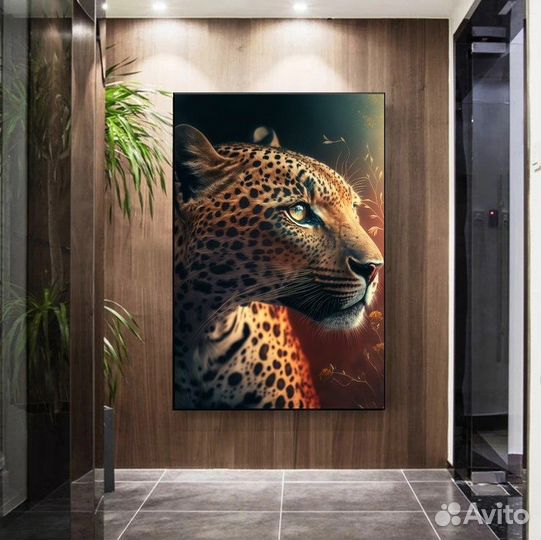 Картина маслом леопард