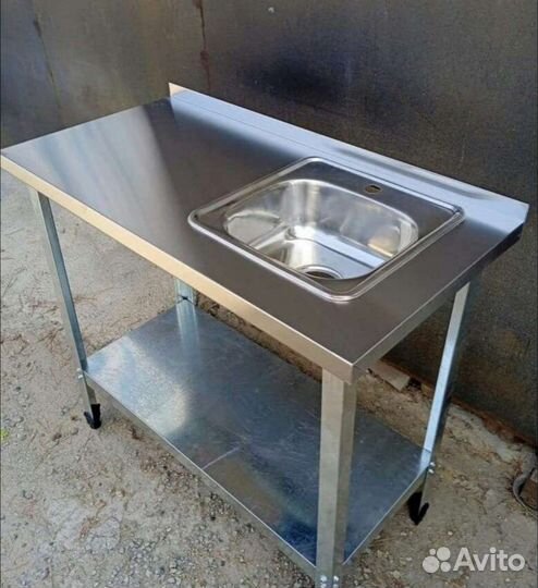 Стол с ванной моечной нержавеющий