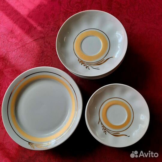 Сервиз чайно-кофейный,Дулёво,Колосок 6/34,б/у