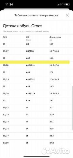 Резиновые сапоги crocs 27 размер