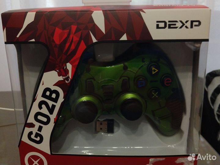 Геймпад для пк беспроводной Dexp G-02B зеленый