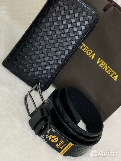 Мужской подарочный набор ремень портмоне