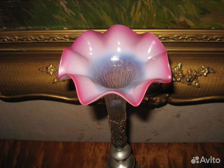 Антикварная ваза латунь посеребренная