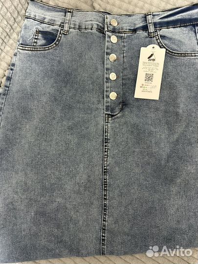 Джинсовая юбка длинная 44 новая