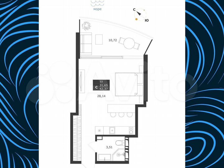 2-к. апартаменты, 63,7 м², 2/11 эт.