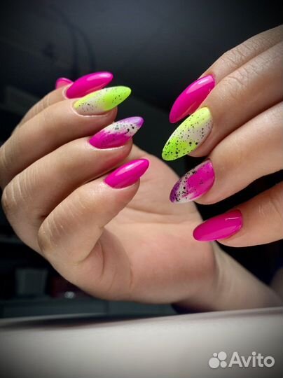 Маникюр с покрытием гель лак, наращивание ногтей