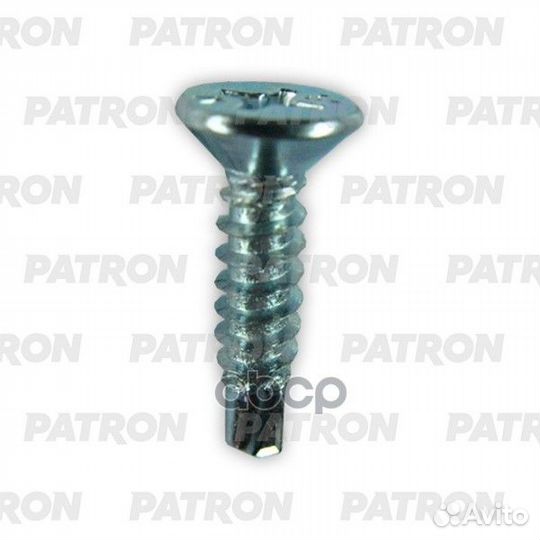 Винт металлический белый - сверло с потайной го