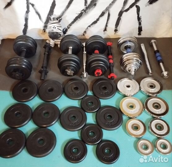 Гантели разборные новые, грифы, диски