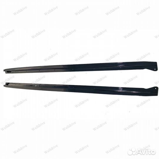 Лезвия под пороги BMW X6 F16 черный глянец