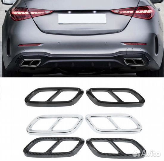 Насадки на глушитель Mercedes C class W206 черные