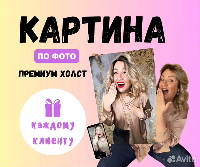 Портрет по фото на заказ за 1 день