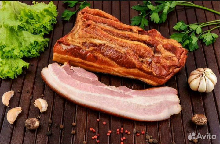 Свиная грудинка домашнего копчения