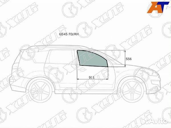 Стекло боковое опускное citroen C-crosser, citroen