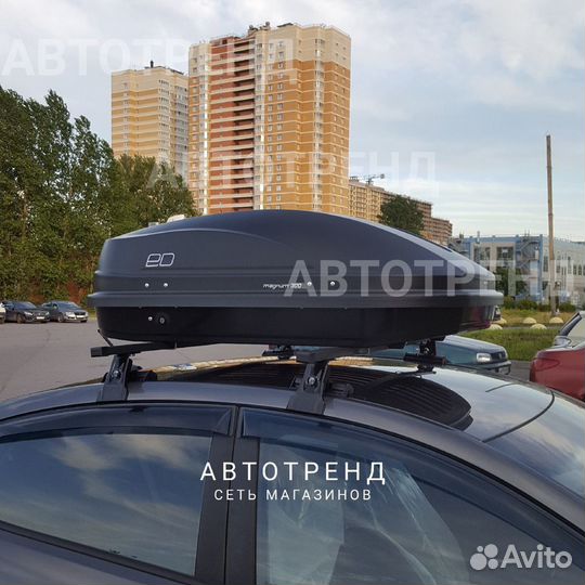 Кофр на крышу Магнум 300 черный карбон