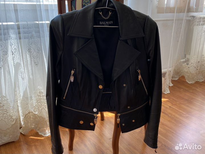 Кожаная куртка balmain
