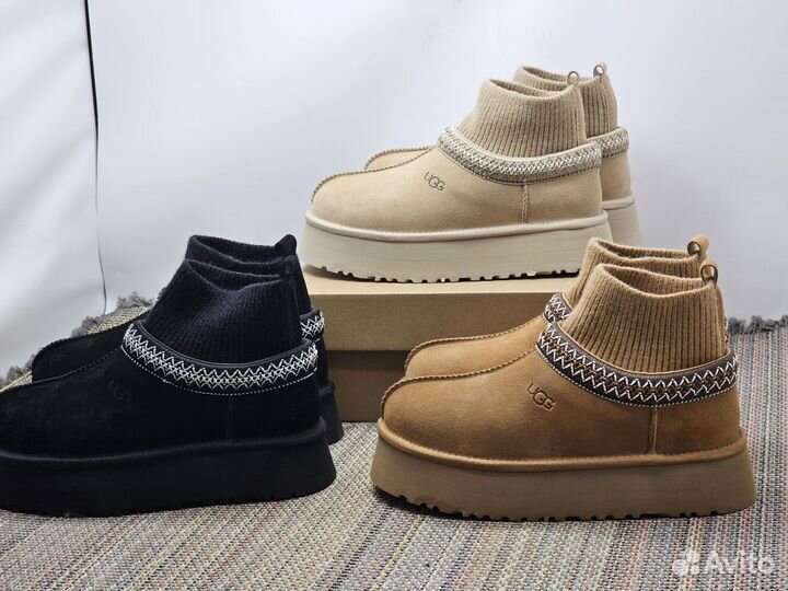 Ugg женские с носком Tazz knit Chestnut