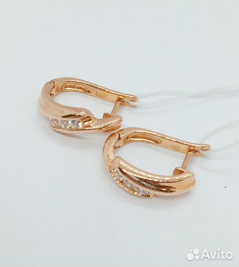 Золотые серьги с камнем