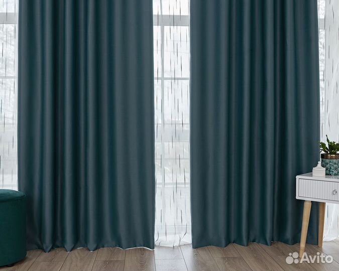 Комплект штор блэкаут Амадео Морская волна