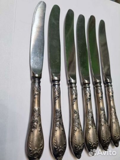 Ножи столовые, ссср. Ручка мельхиор, лезв