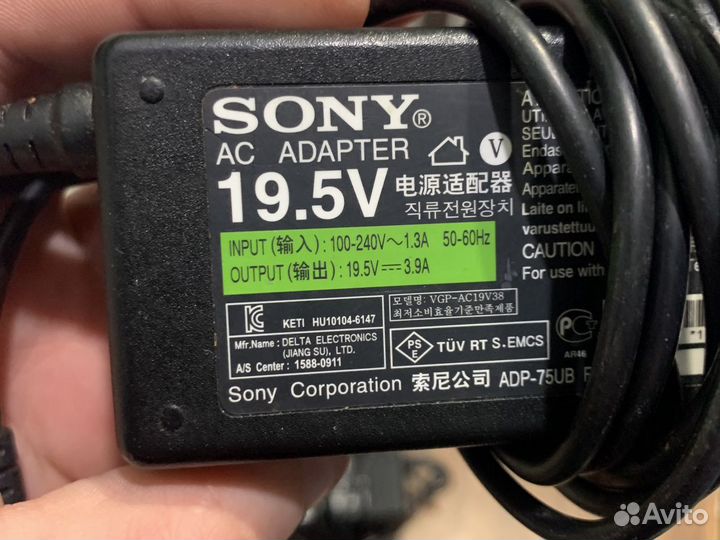Оригинальнцй блок питания sony 19.5v 3.9a