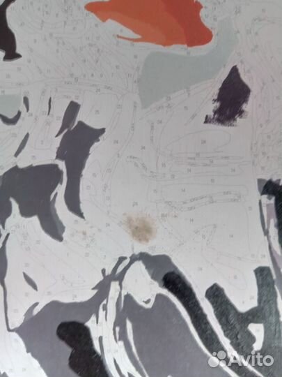 Картина - раскраска по номерам, с дефектом