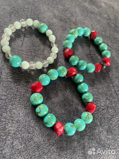 Браслеты бирюза коралл
