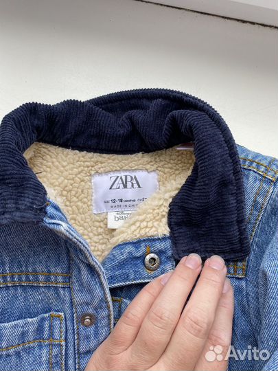 Джинсовая куртка утепленная детская Zara 86