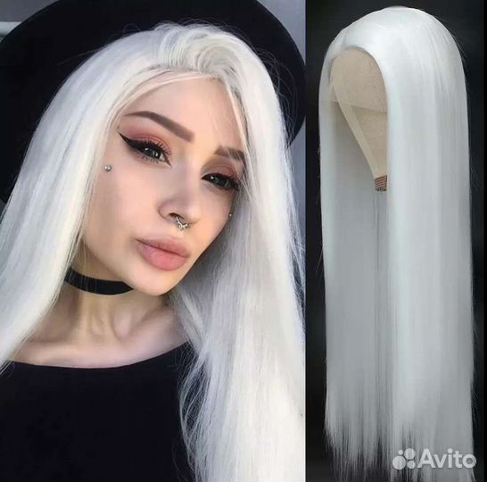 Парик блонд белый прямой на сетке новый косплей