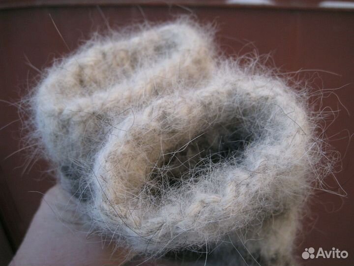 Носки собачий пух шерсть варежки ручные толстые