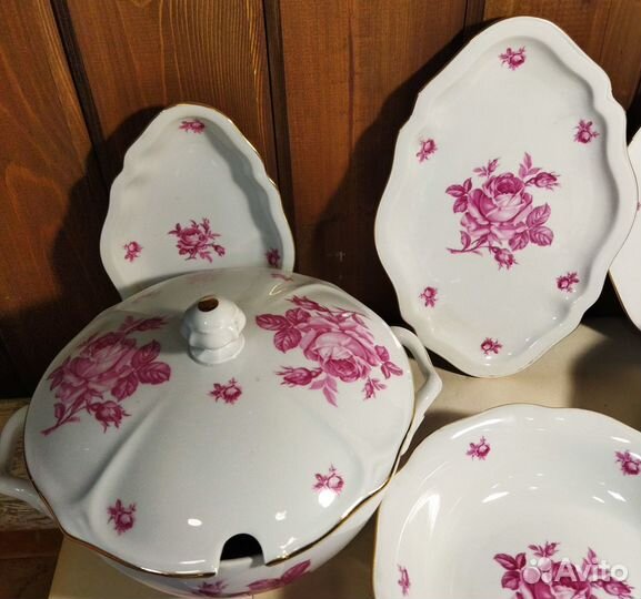 Сервиз столовый «Роза» Богемия Чехословакия СССР