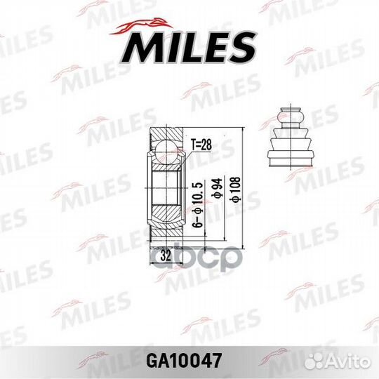 Шрус VW transporter IV 1.9D-2.8 90-03 внутр. GA