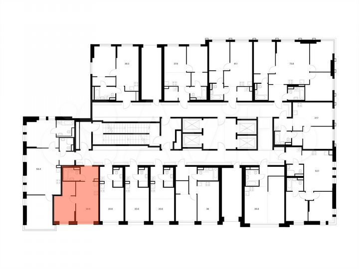 1-к. квартира, 34,9 м², 30/37 эт.