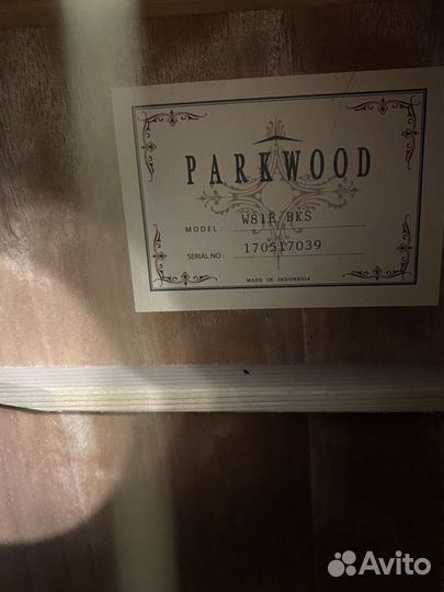 Акустическая гитара parkwood w81e BKS