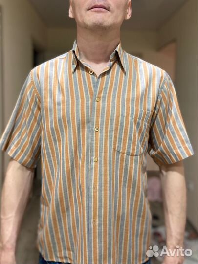 Рубашка мужская новая лён