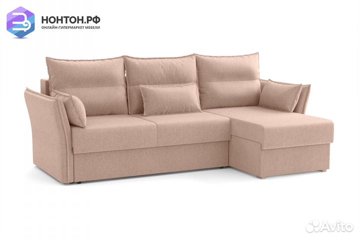 Диван угловой еврокнижка Бруклин бежевый