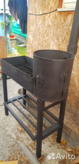 Мангал с печью под казан